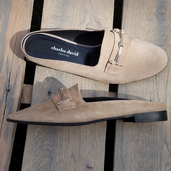 Charles David Suede Leather Classic Loafer Mule Itay - Picture 6 of 16